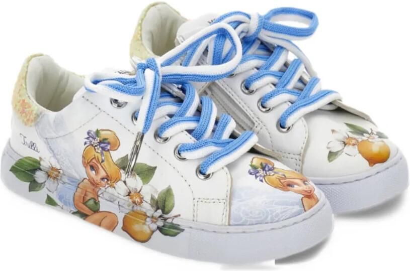Monnalisa Tinker Bell glitter-detail sneakers Wit