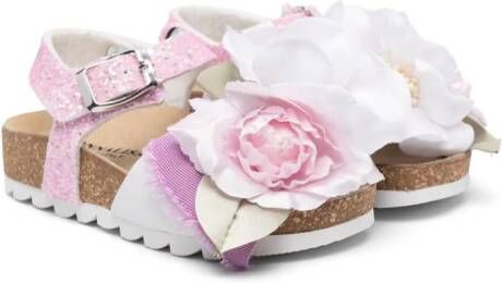 Monnalisa Sandalen met bloe applicatie Roze