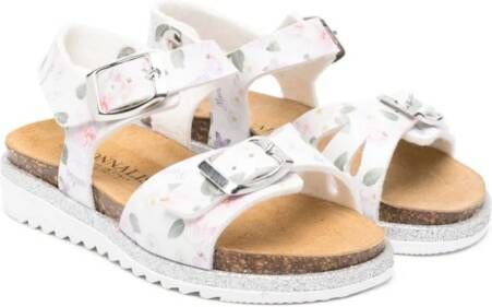 Monnalisa Sandalen met bloe print Wit