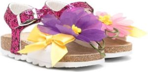 Monnalisa Sandalen met glitter strik Roze