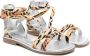 Monnalisa Sandalen met luipaardprint en klittenband Bruin - Thumbnail 1