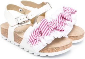 Monnalisa Sandalen met ruche strik Wit