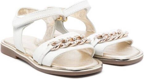 Monnalisa Sandalen met schakelketting Wit