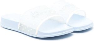 Monnalisa Slippers met logoprint Blauw