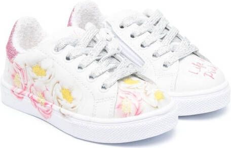 Monnalisa Sneakers met bloemenprint Wit