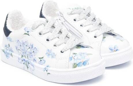 Monnalisa Sneakers met bloemenprint Wit