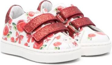 Monnalisa Sneakers met roosprint Wit