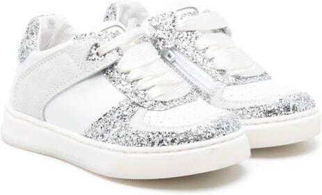 Monnalisa Sneakers met suède vlakken Wit