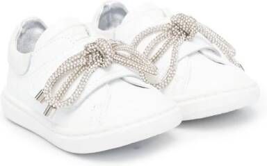 Monnalisa Sneakers verfraaid met kristallen Wit
