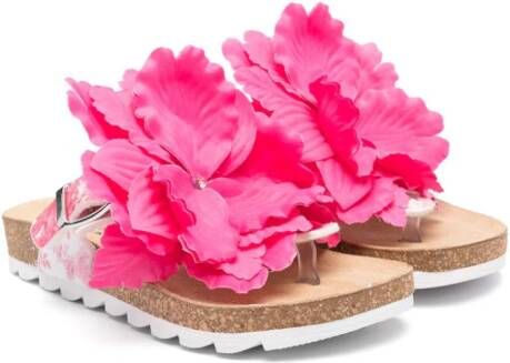 Monnalisa Teenslippers met bloe patch Roze