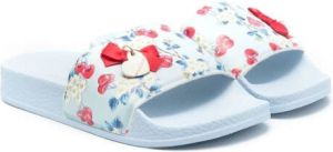 Monnalisa Teenslippers met bloemenprint Blauw