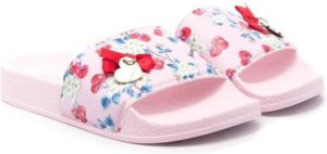 Monnalisa Teenslippers met bloemenprint Roze