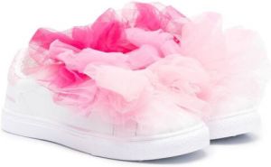 Monnalisa Sneakers met klittenband Wit