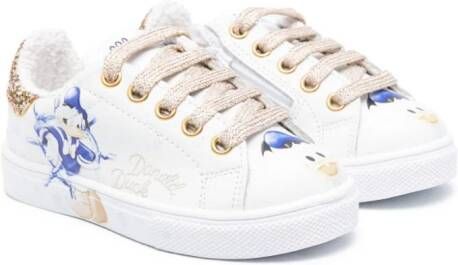 Monnalisa x Donald Duck leren sneakers Wit