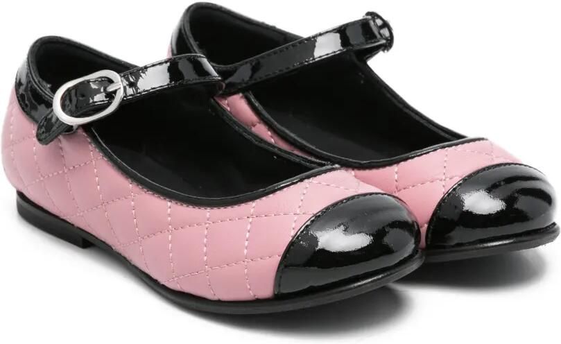 MONTELPARE TRADITION Matelassé leren ballerina's Roze