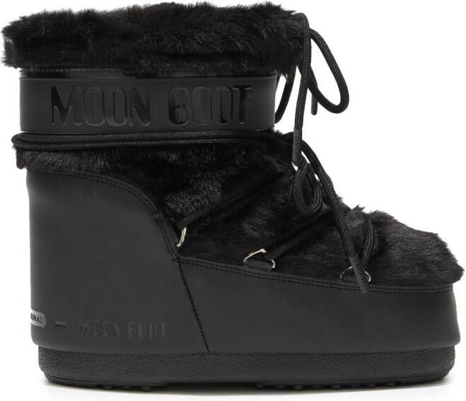 Moon Boot Icon laarzen met imitatiebont detail Zwart