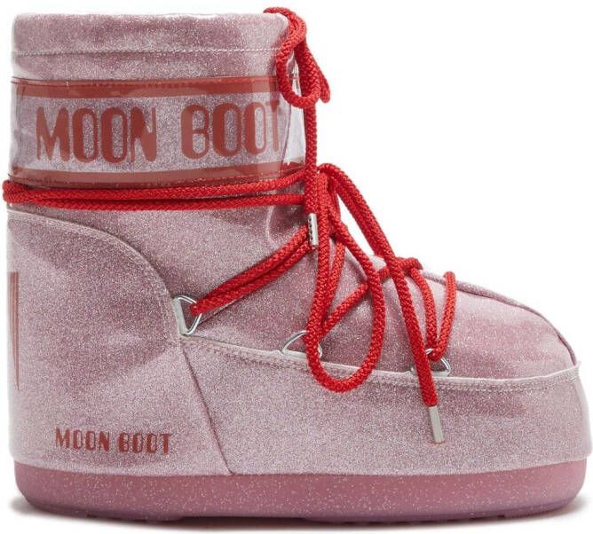 Moon Boot Icon Low laarzen met glitter Roze