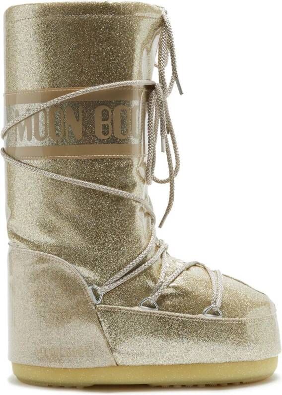 Moon Boot Icon snowboots met glitter Goud