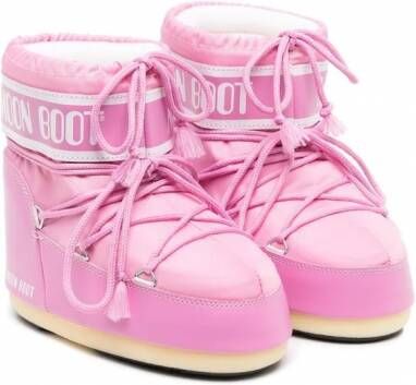 Moon Boot Kids Enkellaarzen met logoprint Roze