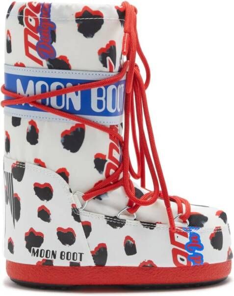 Moon Boot Kids Icon Retrobiker Dalmatian laarzen Zwart