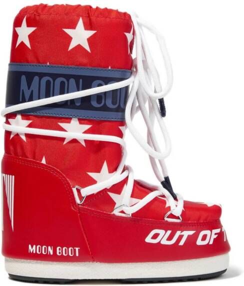Moon Boot Kids Icon snowboots met logoband Rood