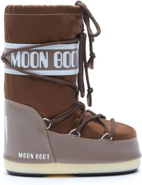 Moon Boot Kids Slippers met logoprint Bruin