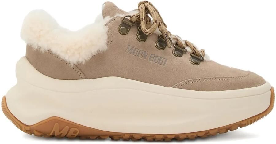 Moon Boot City lammy sneakers met plateauzool Beige