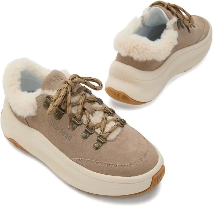 Moon Boot City lammy sneakers met plateauzool Beige - Foto 2