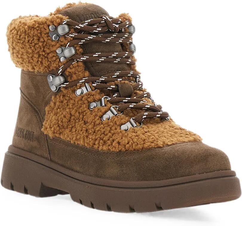 Moon Boot Enkellaarzen met lammy-effect en veters Bruin - Foto 2