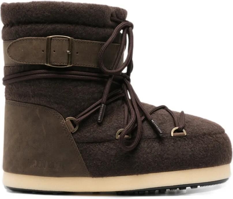Moon Boot EVX light nubuck dark brown felt boots Bruin