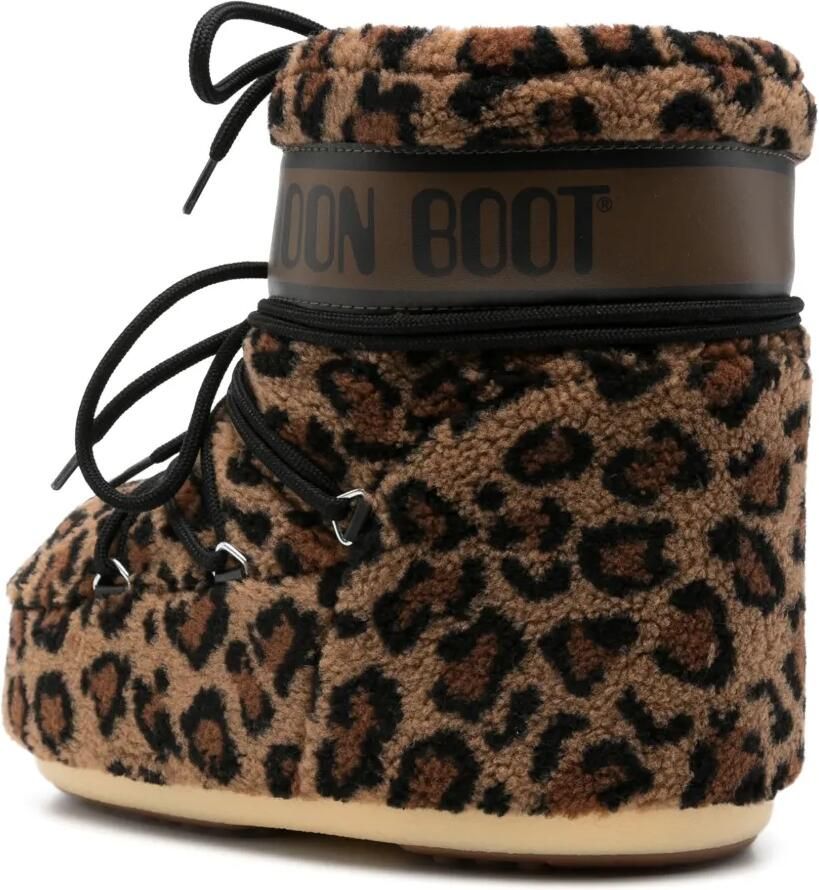 Moon Boot Icon fleece laarzen met luipaardprint Bruin - Foto 2