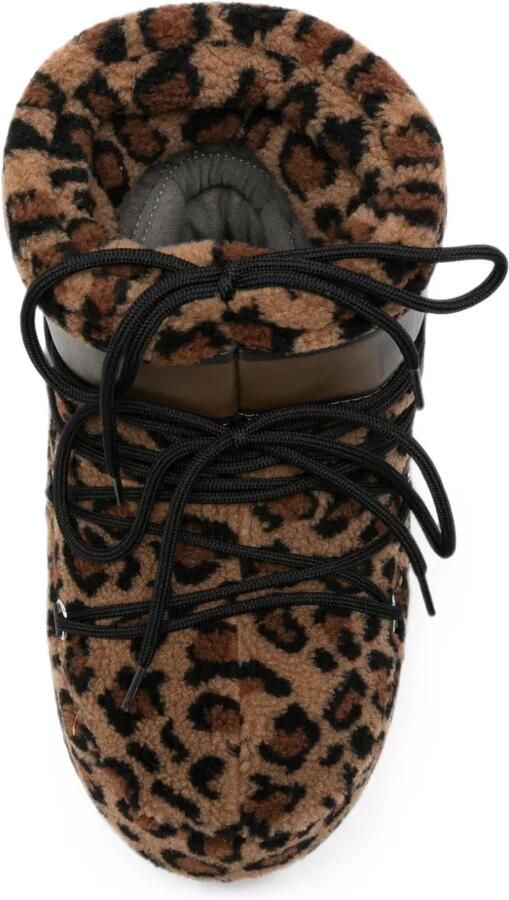 Moon Boot Icon fleece laarzen met luipaardprint Bruin - Foto 4