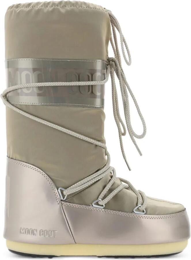 Moon Boot Icon Glance platinum satijnen laarzen Beige - Foto 2
