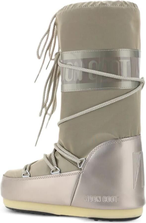Moon Boot Icon Glance platinum satijnen laarzen Beige - Foto 4