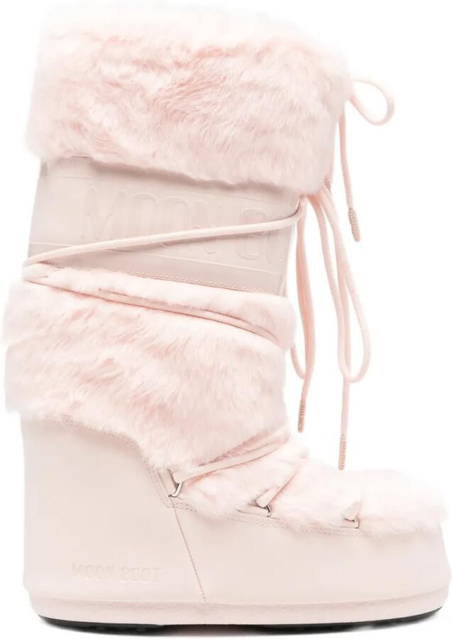 Moon Boot Icon laarzen met imitatiebont Roze
