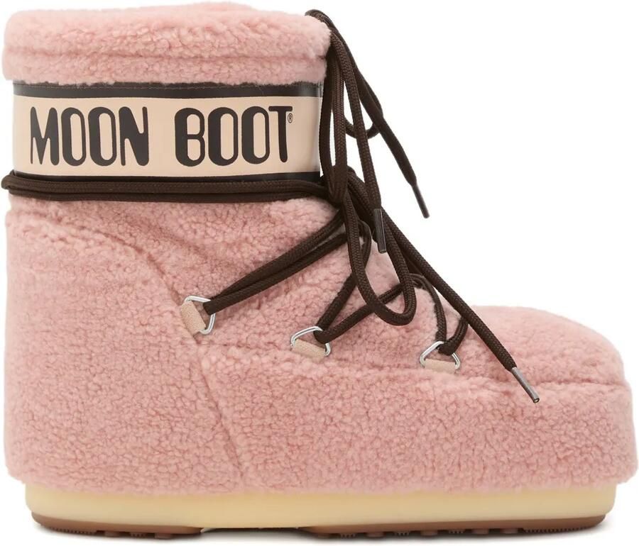 Moon Boot Icon laarzen van imitatie-lammy Roze