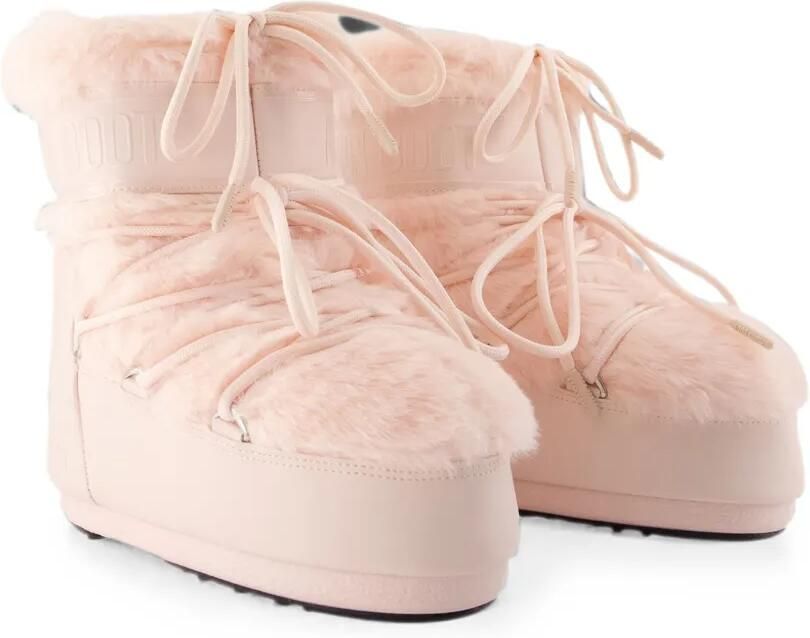 Moon Boot Icon Low enkellaarzen met imitatiebont Roze - Foto 2