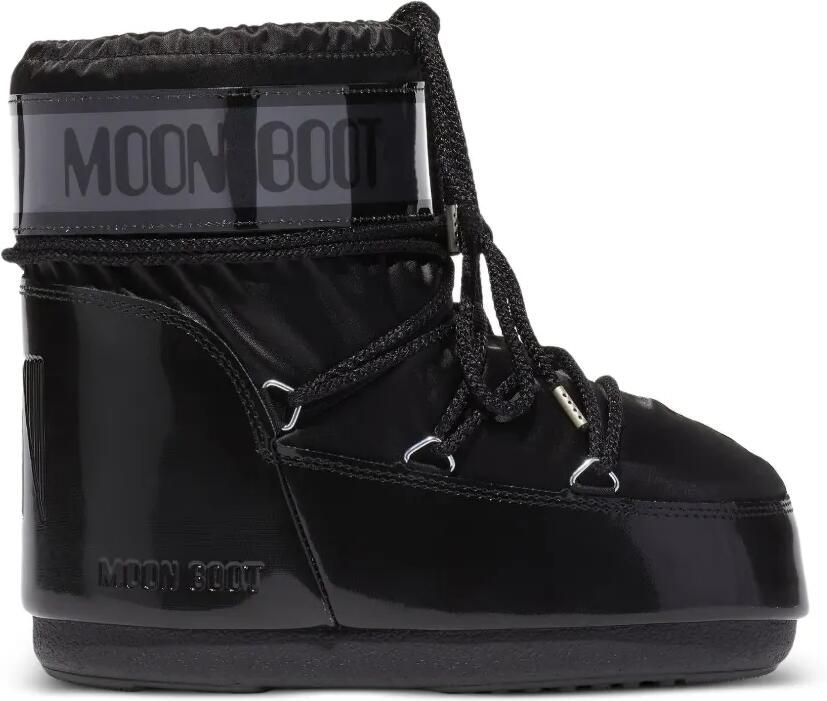 Moon Boot Icon Low Glance satijnen laarzen Zwart