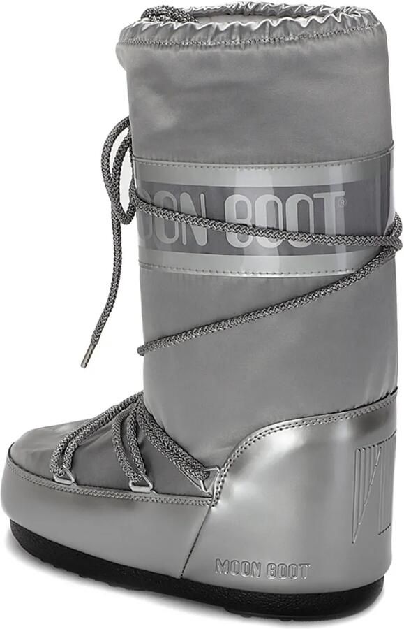 Moon Boot Icon Low Glance zilveren satijnen laarzen Grijs - Foto 2