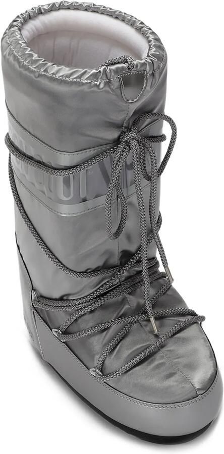 Moon Boot Icon Low Glance zilveren satijnen laarzen Grijs - Foto 3