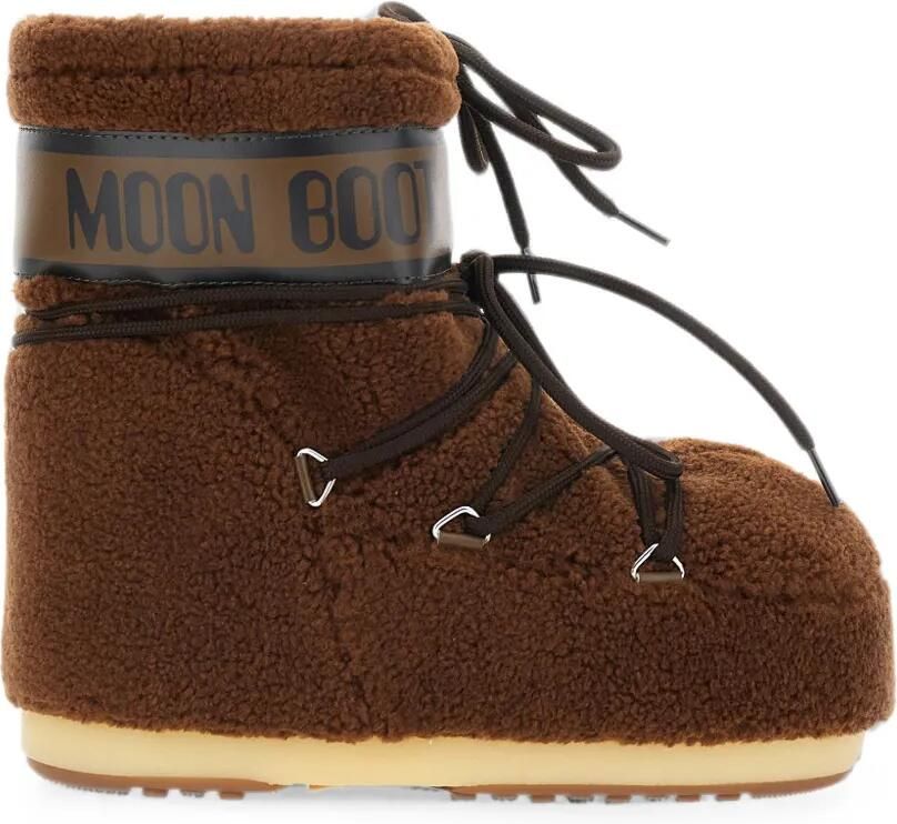 Moon Boot Icon Low laarzen met lammy-effect Bruin