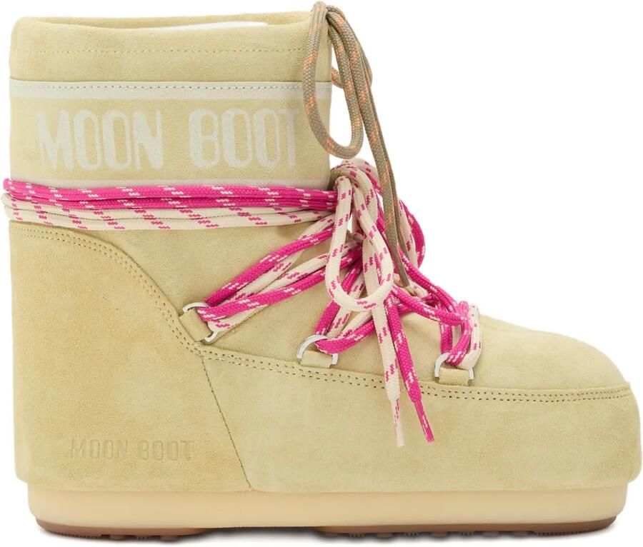 Moon Boot Icon suède veterlaarzen Beige