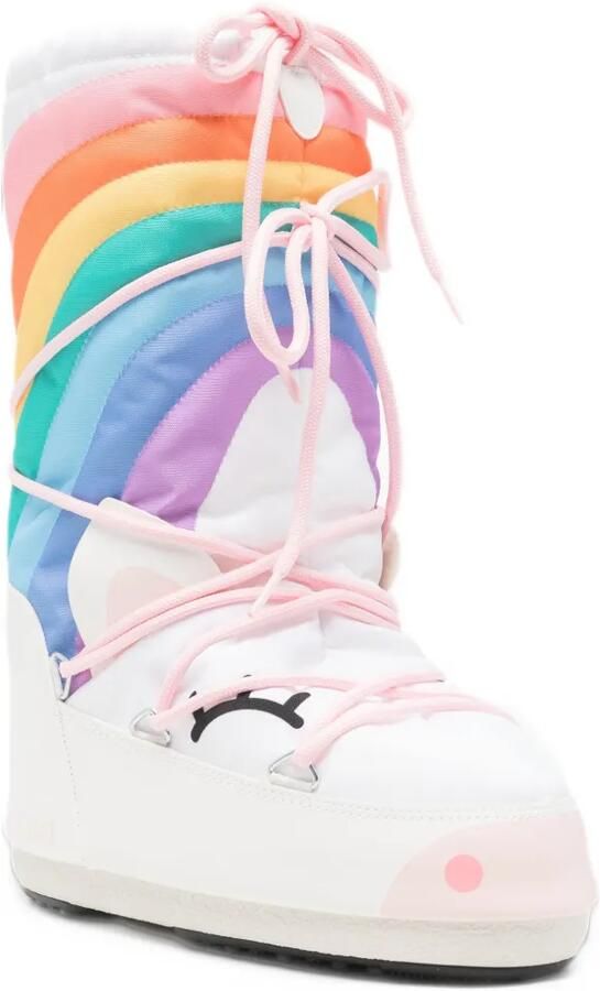 Moon Boot Icon Unicorn rainbow-print lace-up boots Wit - Foto 3