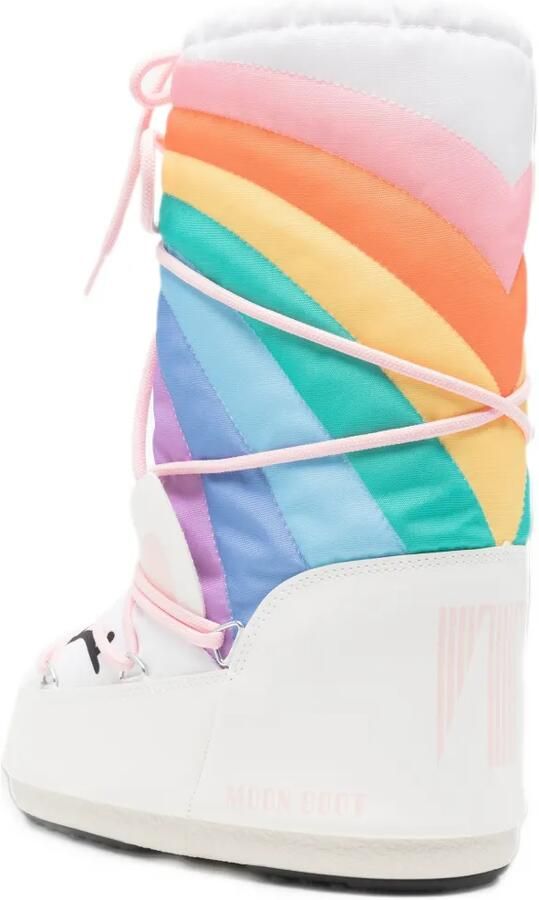 Moon Boot Icon Unicorn rainbow-print lace-up boots Wit - Foto 4