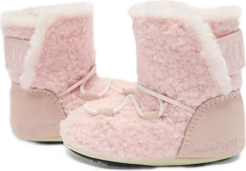 Moon Boot Kids Crib Teddy logo-strap boots Roze