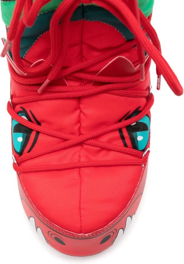 Moon Boot Kids Gewatteerde laarzen met monster-print Rood - Foto 3