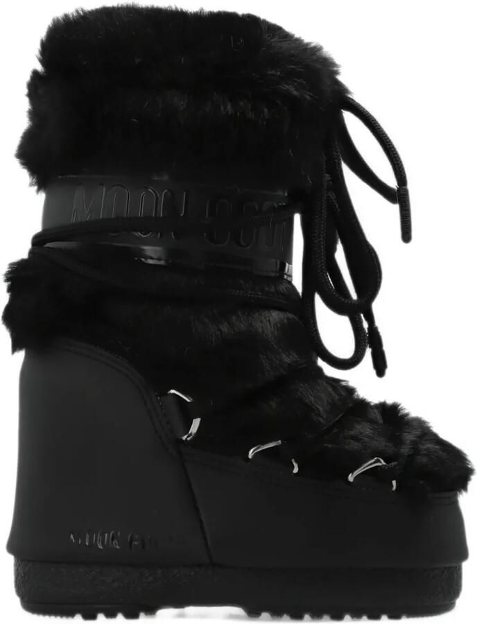 Moon Boot Kids Icon snowboots van imitatiebont Zwart