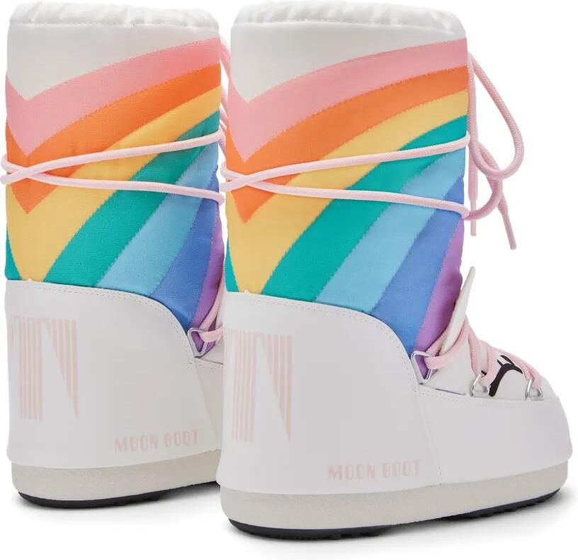 Moon Boot Kids Icon Junior Unicorn snowboots met regenboog-patroon Wit - Foto 2