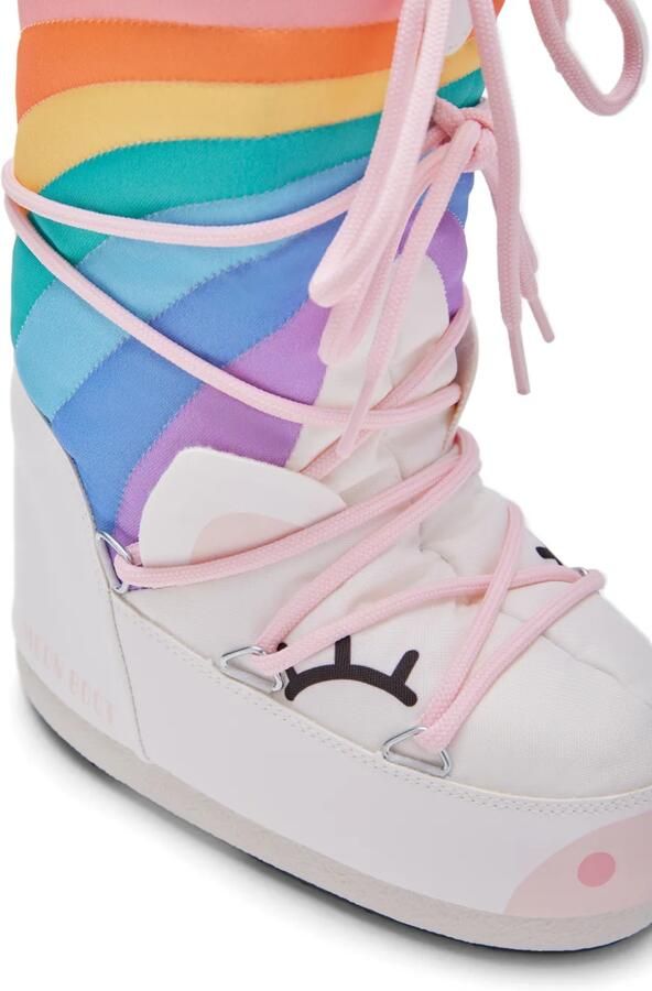 Moon Boot Kids Icon Junior Unicorn snowboots met regenboog-patroon Wit - Foto 4