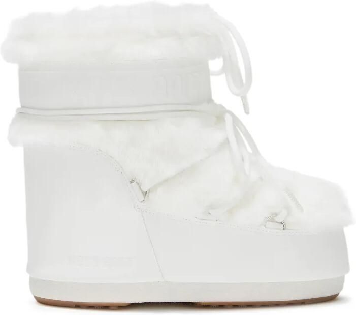 Moon Boot Kids Icon lage snow boots met imitatiebont Wit